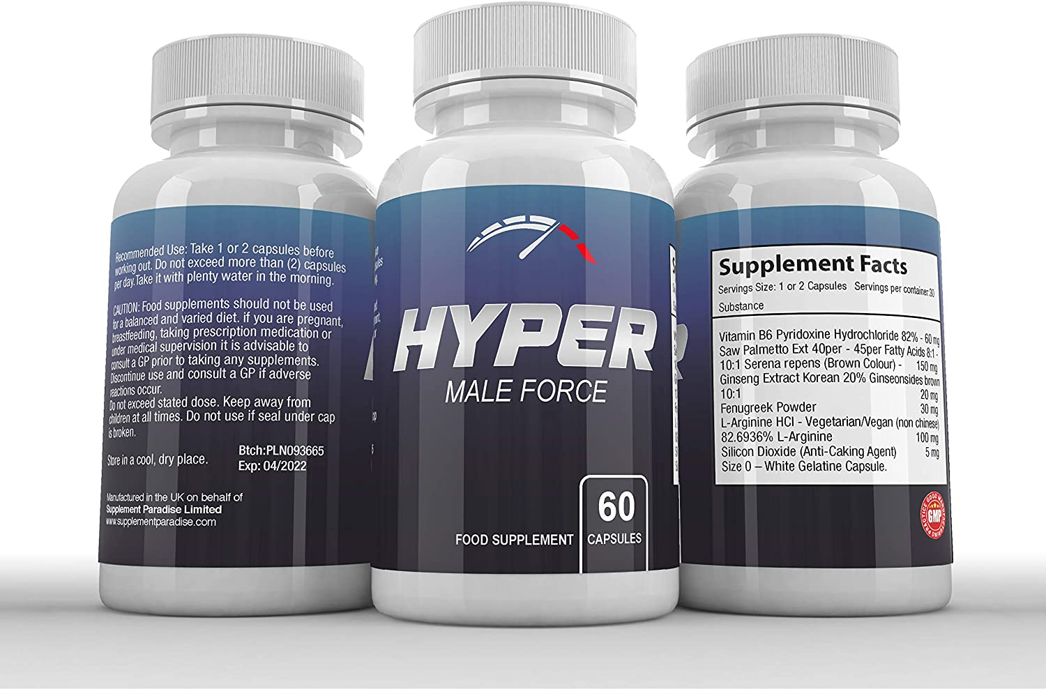 Hyper Male Force Ingredients Label