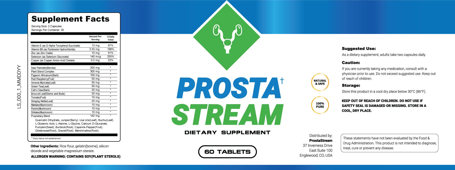 ProstaStream-Ingredients-Label