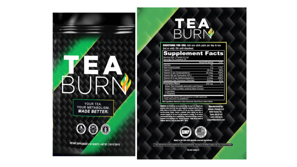 tea burn ingredients label
