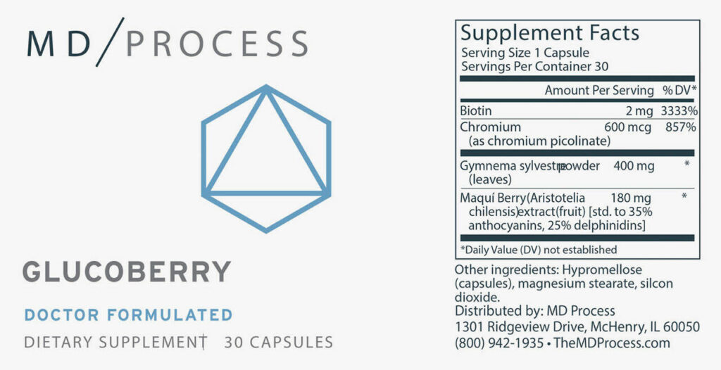 GlucoBerry Ingredients Label