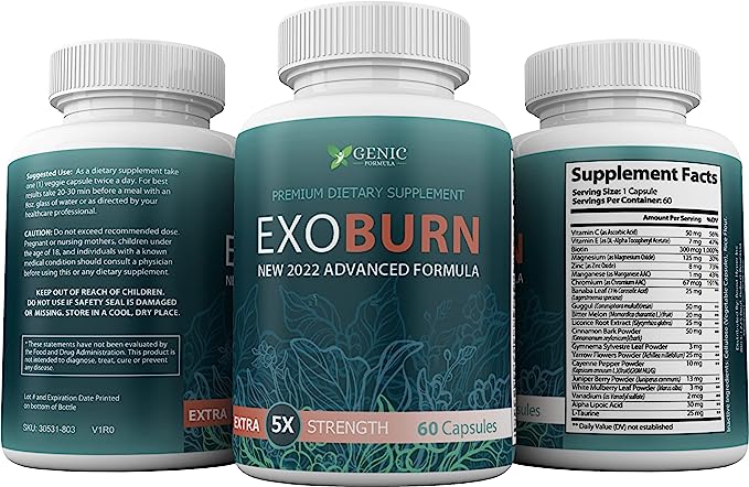 ExoBurn Supplement Ingredients Label